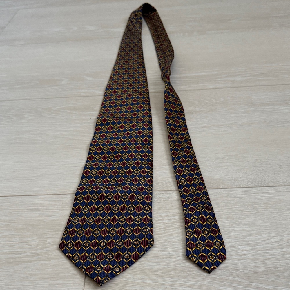 Burberry Multicolor Diamond Pattern Tie - Picture 6 of 7